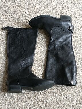 Arturo Chiang Black Over-the-Knee Leather Boots